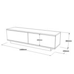 Έπιπλο Τηλεόρασης ArteLibre BRENT Μαύρο Μοριοσανίδα 140x35.5x38.2cm - 1 τεμ. - Image 5