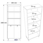 Βιβλιοθήκη ArteLibre BRAGI Λευκό/Φυσικό Μοριοσανίδα 69.5x32x180cm - 1 τεμ. - Image 5