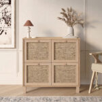 Κονσόλα ArteLibre AESIR Φυσικό Μοριοσανίδα/Rattan 90x35x85.2cm - 1 τεμ.