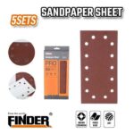 Φύλλα λείανσης για παλμικό τριβείο - 5pcs - 14holes - 115x230mm - Finder - 196245 - Image 2