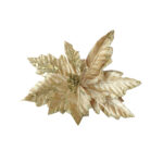 Χριστουγεννιάτικο διακοσμητικό λουλούδι χρυσό βελουτέ Ø20cm [00001537] - 6 τεμ.