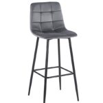 NORA GREY VELVET ΥΦΑΣΜΑ 75εκ. ΣΚΑΜΠΟ ΜΕΤΑΛΛΙΚΟ 45X42X75-110εκ.