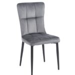 SELIN GREY VELVET ΥΦΑΣΜΑ ΚΑΡΕΚΛΑ ΜΕΤΑΛΛΙΚΗ 46X54X91εκ.