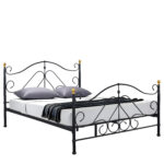 Κρεβάτι ArteLibre EVELYN Μεταλλικό Semy Glossy Black 210x159x109cm (Στρώμα 150x200cm) - 1 τεμ.