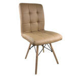 Καρέκλα Τραπεζαρίας ArteLibre CUPPLESSUS Cappuccino/Φυσικό PU/Ξύλο 43x55x86cm - 1 τεμ.