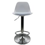 Σκαμπό Bar ArteLibre AMADA Λευκό/Χρώμιο PP/Μέταλλο 41x40x79-89cm - 1 τεμ. - Image 2