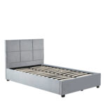 Κρεβάτι Μονό ArteLibre CLOUDREST Γκρι Ύφασμα 214x127.5x109cm (Στρώμα 120x200cm) - 1 τεμ.