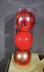 Σετ Χριστουγεννιάτικες μπάλες - 12cm - 3pcs - 326123 - Red - Image 2