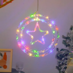 Χριστουγεννιάτικο φωτεινό διακοσμητικό 3D LED κρεμαστό - Αστέρι - 2pcs - 272307 - RGB - Image 2