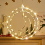 Χριστουγεννιάτικο φωτεινό διακοσμητικό 3D LED κρεμαστό - Φεγγάρι - 2pcs - 272308 - Warm White - Image 2