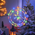 Χριστουγεννιάτικο φωτεινό διακοσμητικό 3D LED κρεμαστό - Xιονονιφάδα - 2pcs - 272309 - RGB - Image 2