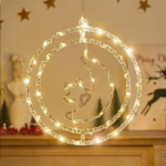 Χριστουγεννιάτικο φωτεινό διακοσμητικό 3D LED κρεμαστό - Φεγγάρι - 2pcs - 272310 - Warm White - Image 2