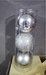 Σετ Χριστουγεννιάτικες μπάλες - 12cm - 3pcs - 326123 - Silver - Image 2