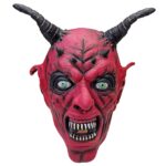 Μάσκα Latex Κόκκινο Τέρας με Κέρατα με Μαλλιά  Carnavalista 232544 - 1 τεμ.