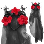 Στέκα day of Dead με Λουλούδια και Πέπλο 70x20cm Carnavalista 232559 - 1 τεμ.