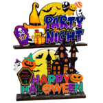 Επιτραπέζιο Ξύλινο Διακοσμητικό Halloween Παραστάσεις 18x15cm Carnavalista 232840 - 1 τεμ. - Image 2
