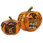 Κολοκύθα Polyresin με Παραστάσεις & φως ø15x12cm Carnavalista 232846 - 2 τεμ.
