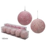 Μπάλα Με Glitter Ροζ Φ10cm Σετ 5Τμχ Σε 2 Σχέδια - 1 τεμ.