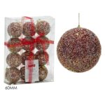 Μπάλα Με Glitter Πολύχρωμο Φ6cm Σετ 12Τμχ - 1 τεμ.
