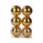 Σετ Χριστουγεννιάτικες μπάλες - 10cm - 6pcs - 326024 - Gold