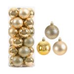 Σετ Χριστουγεννιάτικες μπάλες - 8cm - 24pcs - 326109 - Gold
