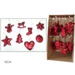 Στολίδι Κρεμαστό Κόκκινο Glitter 10cm Σε 8 Σχέδια - 1 τεμ.