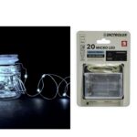 20 MicroLED Εσωτ. Χώρου Ψυχρό Λευκό Φως Διάφανο Καλώδιο Μη Επεκτεινόμενο Μπαταρίας 4.5V 2.5m - 1 τεμ.