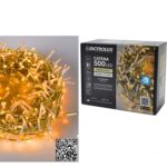500 LED Θερμό Λευκό Για Εξωτερικό Χώρο Με Διαφανές Καλώδιο Και Πρόγραμμα - 1 τεμ.