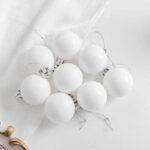 Σετ Χριστουγεννιάτικες μπάλες - 8cm - 6pcs - 326086 - White - Image 2
