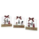 Διακοσμητικό Merry Christmas Με Φως 18x2x17cm Σε 3 Σχέδια - 1 τεμ.