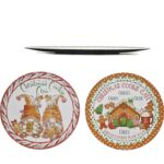 Χριστουγεννιάτικος Δίσκος Gingerbread 40cm Σε 2 Σχέδια - 1 τεμ.