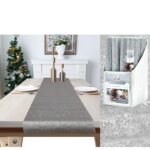 Χριστουγεννιάτικος Runner Τραπεζιού Ασημί 40x180cm - 1 τεμ.