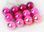 Σετ Χριστουγεννιάτικες μπάλες - 8cm - 12pcs - 326048 - Pink - Image 2