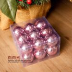 Σετ Χριστουγεννιάτικες μπάλες - 8cm - 6pcs - 326086 - Pink - Image 2