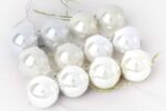 Σετ Χριστουγεννιάτικες μπάλες - 8cm - 12pcs - 326048 - White - Image 2
