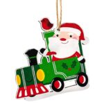 Στολίδι Ξύλινο Κρεμαστό Άγιος Τραινάκι 8x8cm Xmasfest 1134235 - 12 τεμ.