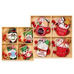 Στολίδια Ξύλινα σετ=12τεμ Σύνολο=14x14cm Τεμ=6cm Xmasfest 1134241 - 1 τεμ.