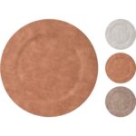 Πιάτο ArteLibre Πλαστικό Με Επικάλυψη Ύφασμα Suede Φ33cm Σε 3 Χρώματα - 1 τεμ.