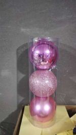 Σετ Χριστουγεννιάτικες μπάλες - 12cm - 3pcs - 326123 - Pink - Image 2