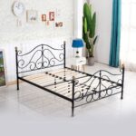 Κρεβάτι ArteLibre EVELYN Μεταλλικό Semy Glossy Black 210x159x109cm (Στρώμα 150x200cm) - 1 τεμ. - Image 4
