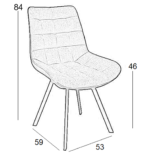 MIRA L. BEIGE ΥΦΑΣΜΑ ΚΑΡΕΚΛΑ ΜΕΤΑΛΛΙΚΗ 53X59X84εκ. - Image 3