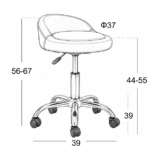 Σκαμπό Μπάρ 2τμχ Bar102 Black Pu 39x39x67εκ. - Image 2
