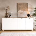 Μπουφές ArteLibre BALDER Λευκό/Φυσικό Μοριοσανίδα 180x42.1x80cm - 1 τεμ. - Image 2
