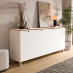 Μπουφές ArteLibre BALDER Λευκό/Φυσικό Μοριοσανίδα 180x42.1x80cm - 1 τεμ. - Image 3