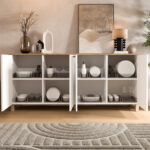 Μπουφές ArteLibre BALDER Λευκό/Φυσικό Μοριοσανίδα 180x42.1x80cm - 1 τεμ. - Image 4