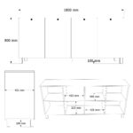 Μπουφές ArteLibre BALDER Λευκό/Φυσικό Μοριοσανίδα 180x42.1x80cm - 1 τεμ. - Image 5