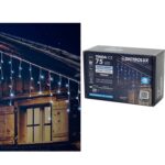 75 LED Κουρτίνα Εσωτ. & Εξωτ. Χώρου Με 8 Προγράμματα Και Μετασχηματιστή Ψυχρό Λευκό Φως Λευκό Καλώδιο Επεκτεινόμενο IP44 - 1 τεμ.