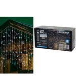 Χριστουγεννιάτικη Κουρτίνα Φωτισμού 200 LED Λευκό Ψυχρό 2x1.5m - 1 τεμ.