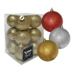 Μπάλα Glitter πακ=12τεμ φ4 ø4cm Xmasfest 1131478 - 1 τεμ.