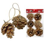 Κουκουνάρια Κρεμαστά πακ=6τεμ 4cm Xmasfest 1131935 - 1 τεμ.